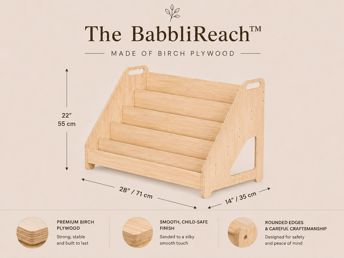 Montessori Bookshelf & Toy Storage Set - BabbliShelf™ & BabbliReach™