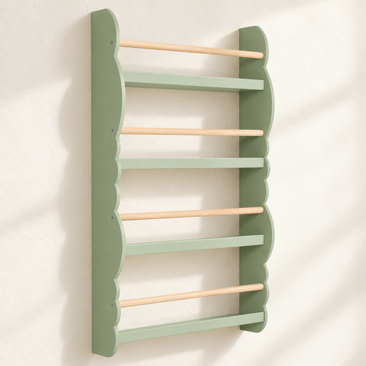 Kids Cloud Wall Bookshelf | Front-Facing Book Storage | BabbliCloud™