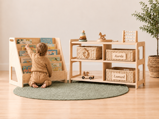 Montessori Bookshelf & Toy Storage Set - BabbliShelf™ & BabbliReach™