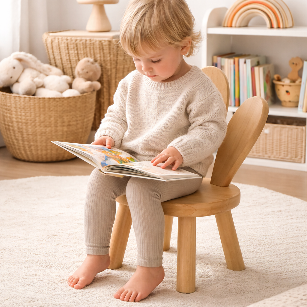 Montessori Toddler Chair | BabbliSeat™ Wooden Bunny Children's Chair