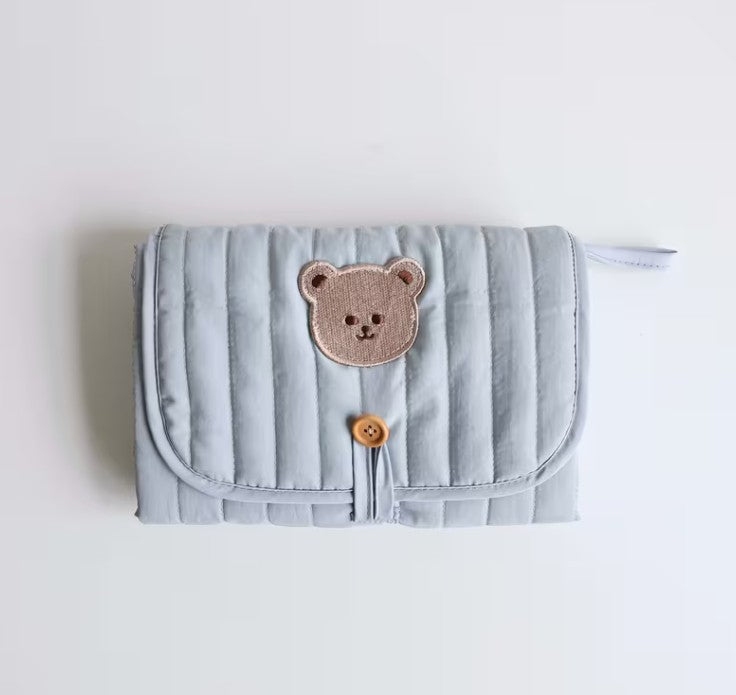 Babblidoo™ Quilted Bear Baby Changing Pad - Foldable Travel Mat