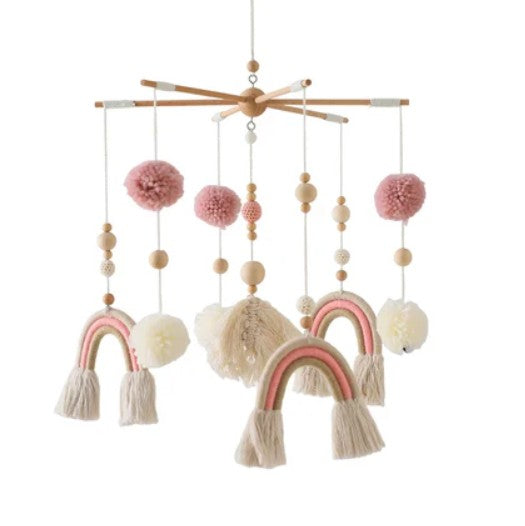 BabbliMobile™ – Rainbow Baby Mobile with Music Box & Crib Bracket