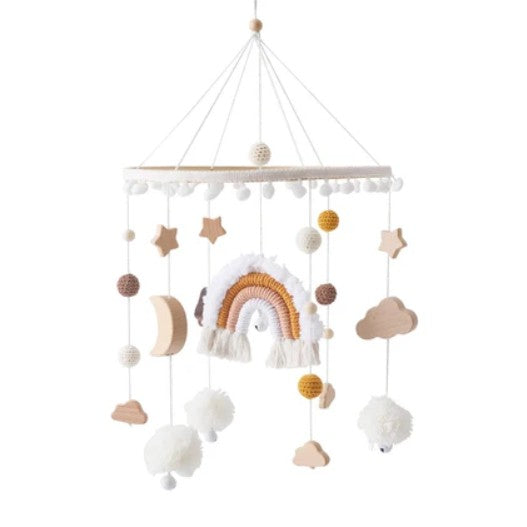 BabbliMobile™ – Rainbow Baby Mobile with Music Box & Crib Bracket