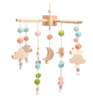 BabbliMobile™ – Moon & Star Baby Mobile with Music Box & Cloud Bracket