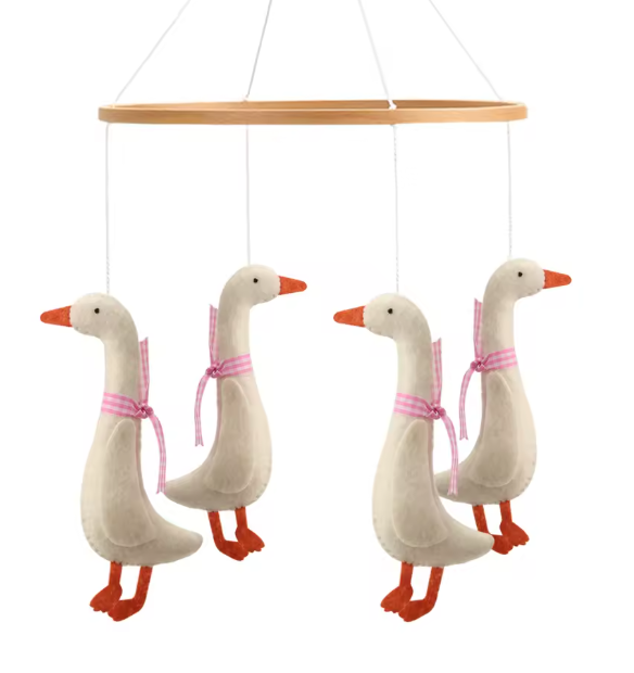 BabbliMobile™ – Storybook Goose Baby Mobile with Music Box & Cloud Bracket