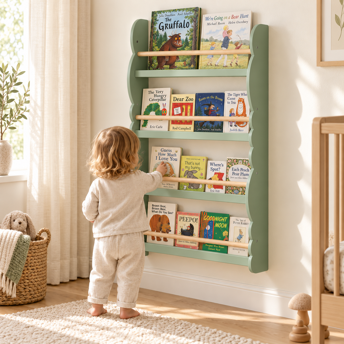 Kids Cloud Wall Bookshelf | Front-Facing Book Storage | BabbliCloud™