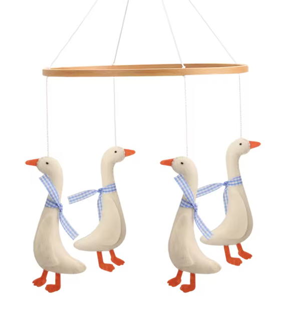 BabbliMobile™ – Storybook Goose Baby Mobile with Music Box & Cloud Bracket