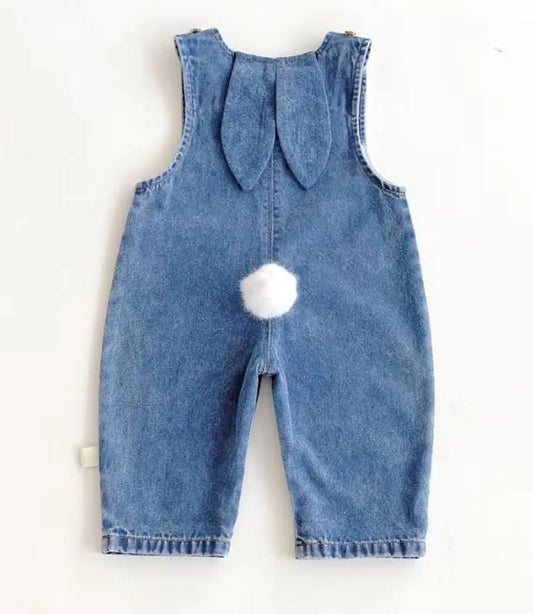 BabbliWear™ Denim Bunny Overalls