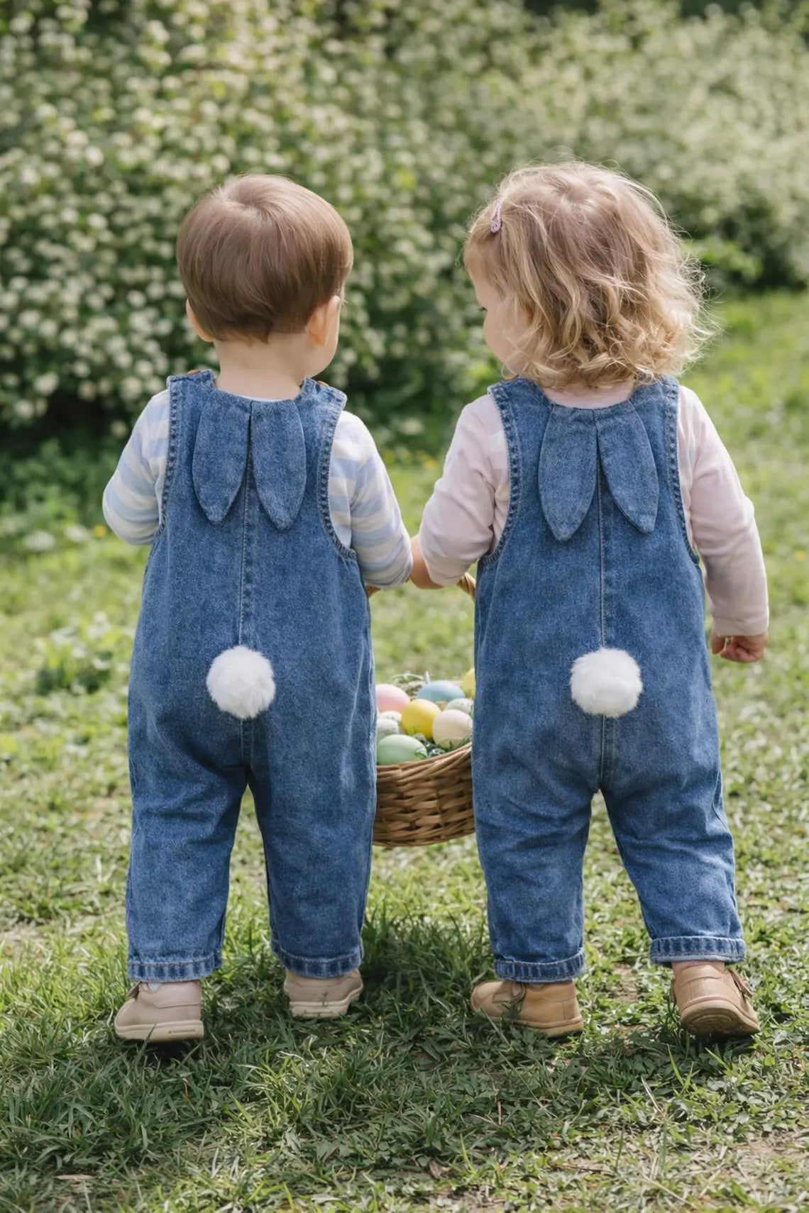 BabbliWear™ Denim Bunny Overalls