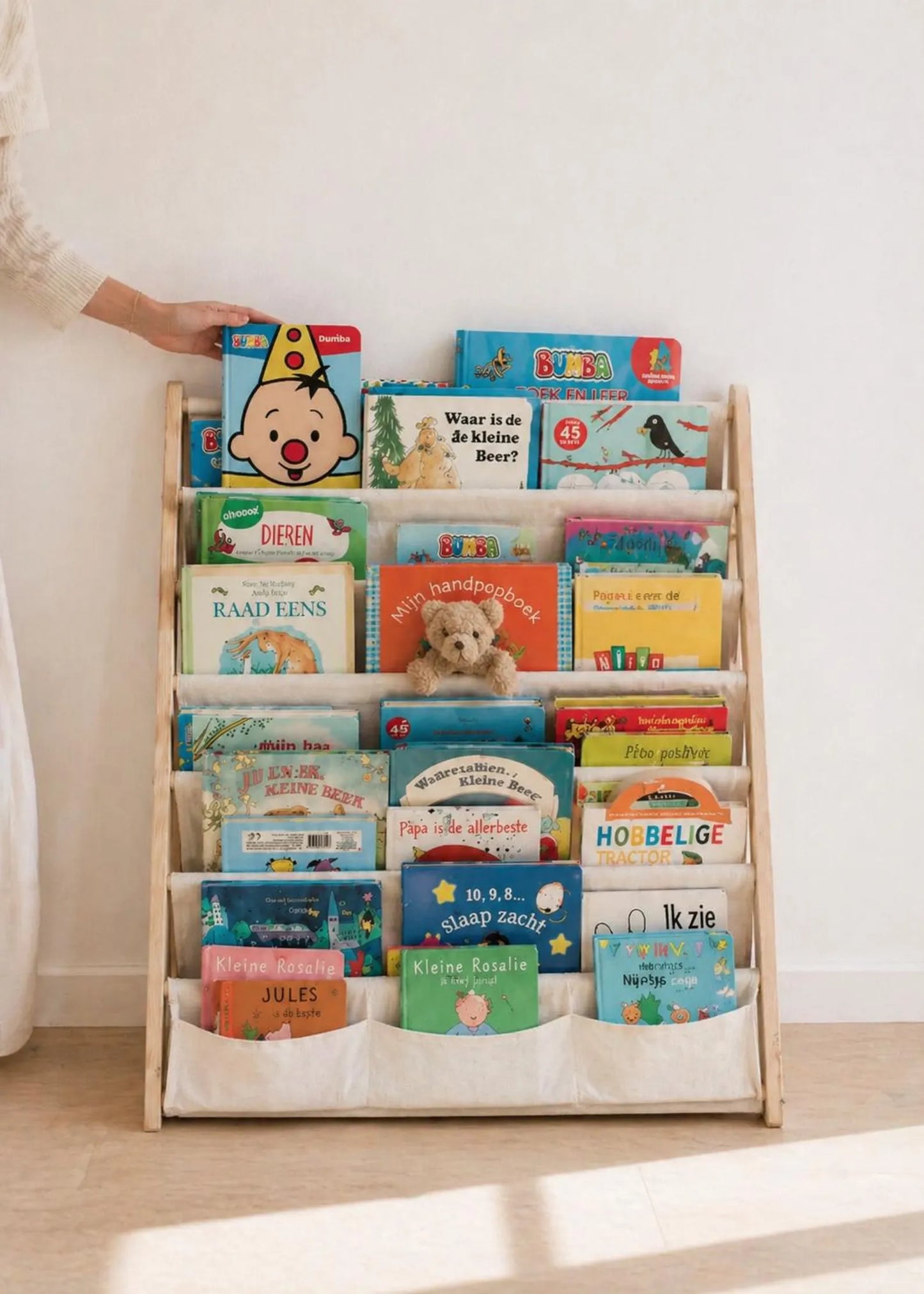 Montessori Bookshelf | BabbliBook™ Front-Facing Wooden Book Rack for Babies, Toddlers & Young Children