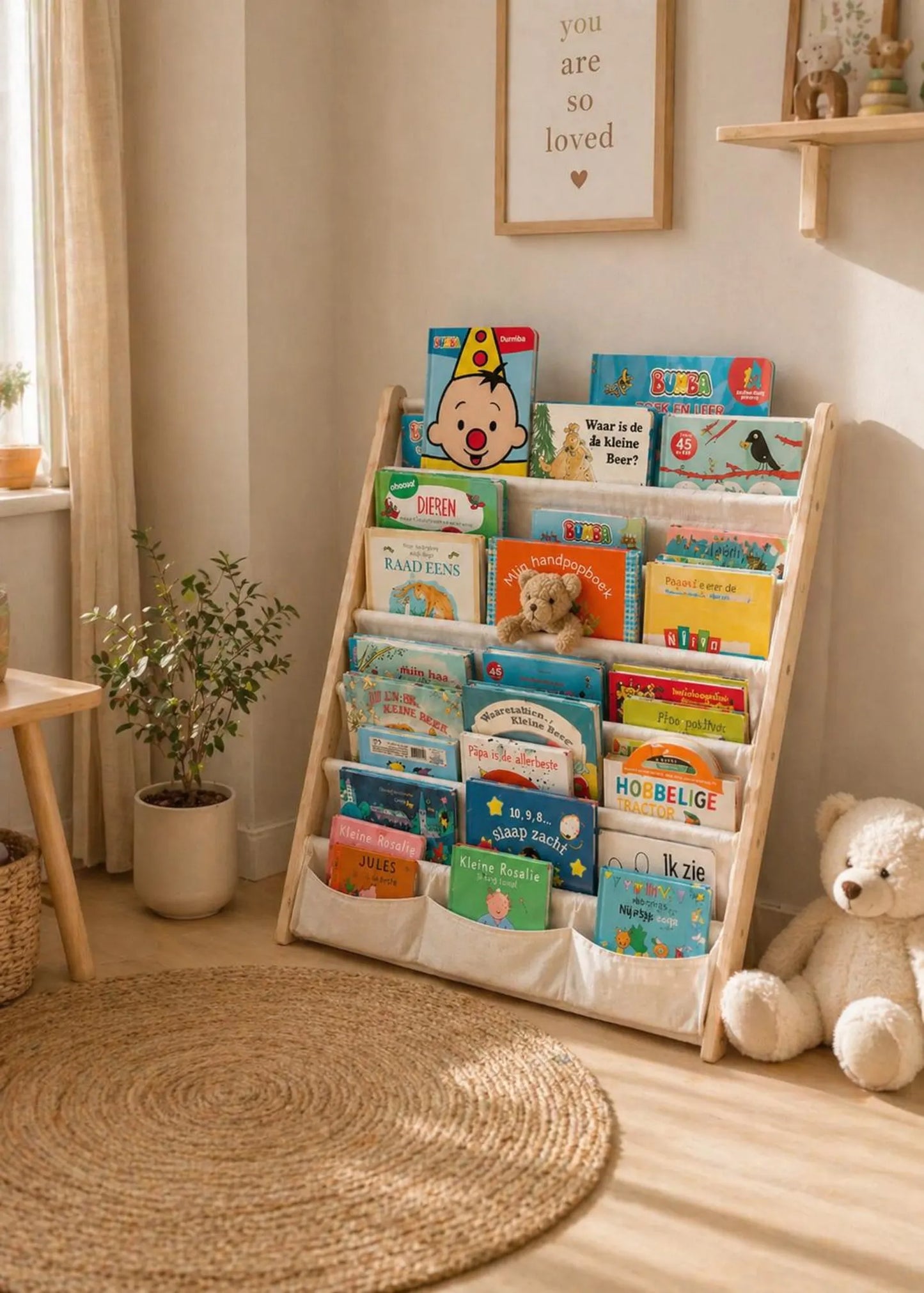 Montessori Bookshelf | BabbliBook™ Front-Facing Wooden Book Rack for Babies, Toddlers & Young Children