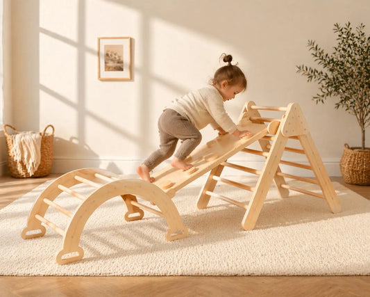 Montessori Pikler Climbing Triangle | BabbliTriangle™ Wooden Climbing Set